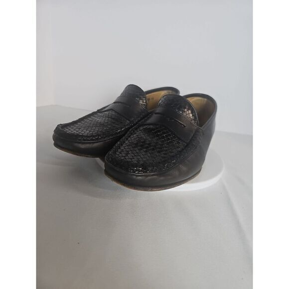 Allen Edmonds Taormina authentic black‎ leather woven penny loafers 10EEE main image 7